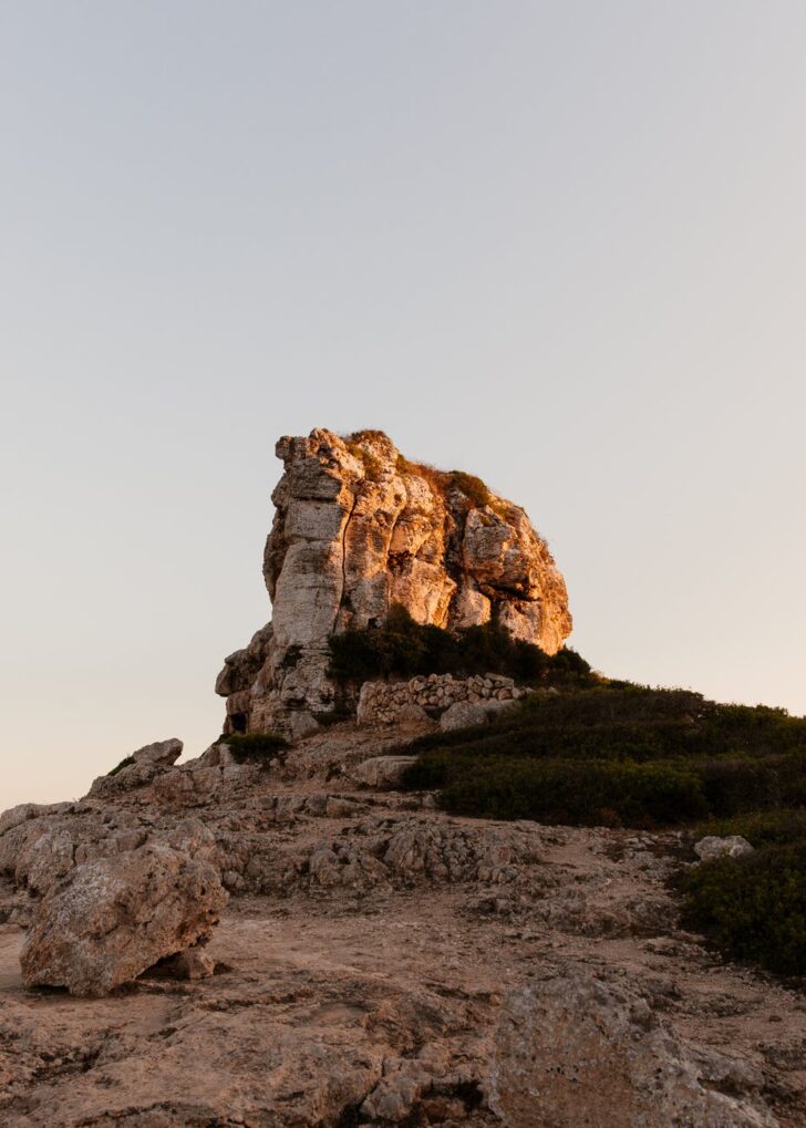 rock formation at sunset